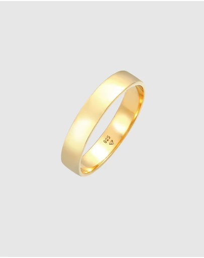 Kuzzoi - ICONIC EXCLUSIVE - Classic Band Ring in Gold-Plated 925 Sterling Silver