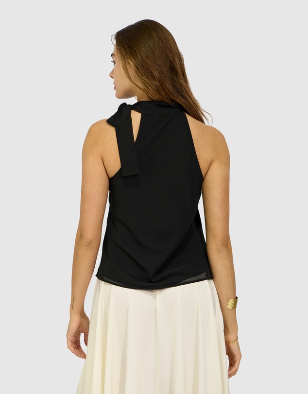 Belle & Bloom - Bare It All Bias Tie Neck Top