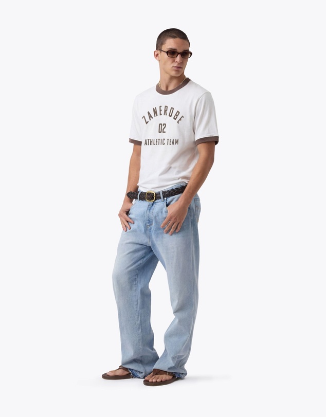 Zanerobe - Ath. Baby Ringer Tee Vintage White/Choc