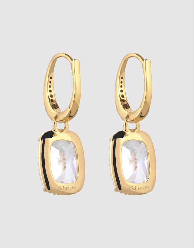 Elli Jewelry - Zirconia Statement Hoops in Gold-Plated 925 Sterling Silver