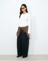 AERE - Organic Cotton Twill Barrel Leg Pants