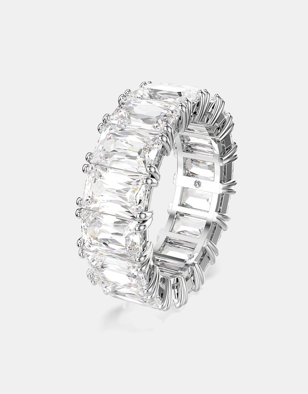 Swarovski - Matrix Vittore Ring, Baguette Cut, White, Rhodium Plated