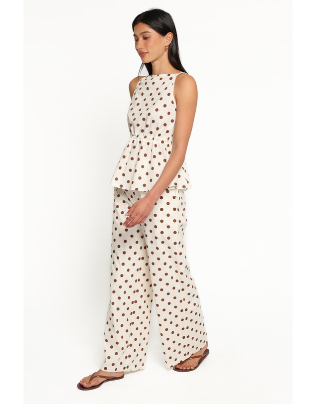 Petal & Pup - Annika Pant Set - Cream Polka Dot