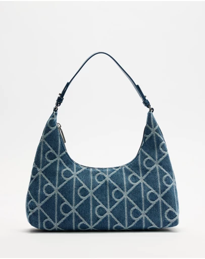 Calvin Klein - Emblem Aop Denim Shoulder Bag