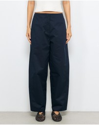 AERE - Organic Cotton Barrel Leg Trousers