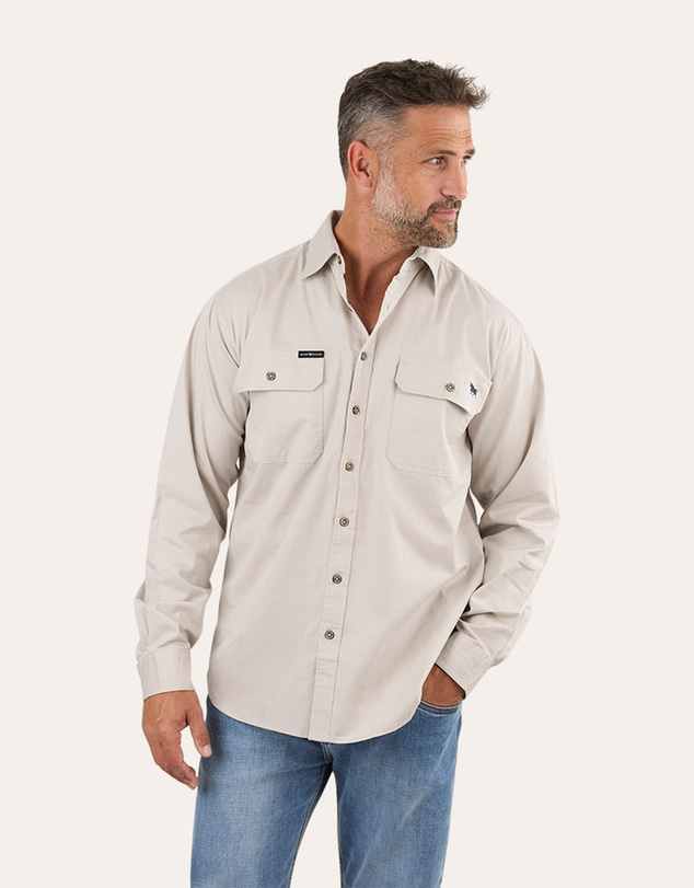 Ringers Western - King River Mens Half Button Work Shirt