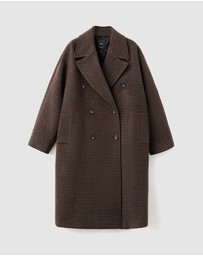 M.N.G - Wool-Blend Micro-Houndstooth Coat