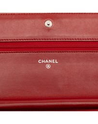 Pre-Loved by Azura Reborn - Pre-Loved CC Embossed Lambskin Camellia Wallet On Chain