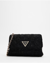 GUESS - Giully Mini 2 Comp Convertible Flap Tweed Bag