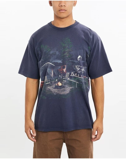 Vintage by The Real Deal - Pre Loved - Vintage 90s Camping Racoons Tee