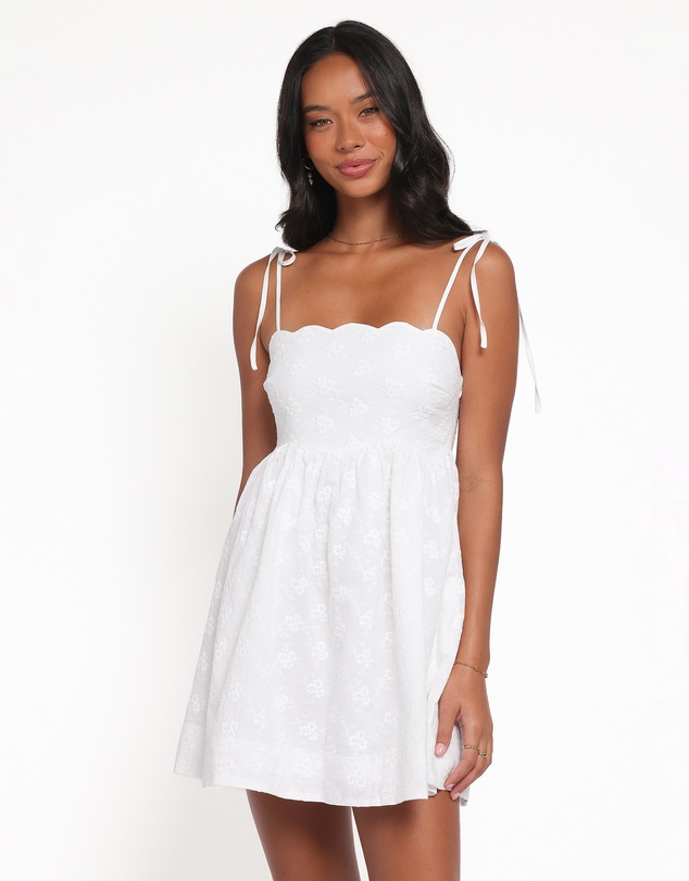 Petal & Pup - Lynne Mini Dress - White Broderie