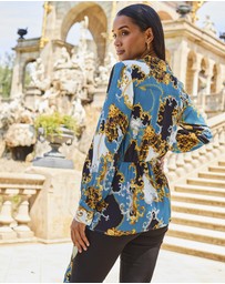Sosandar - Multi Print Wrap Front Top