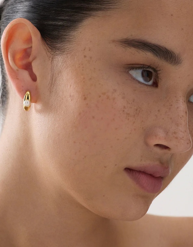 Najo - Tropica Yellow Gold Pearl Earring