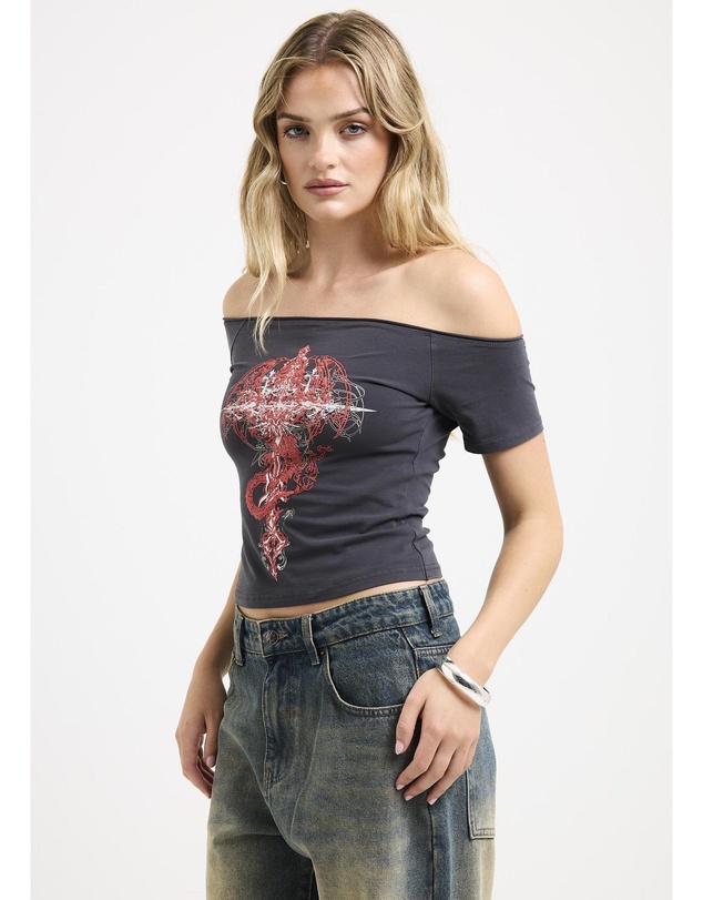 Neon Hart - Twighlight Slash Neck Top