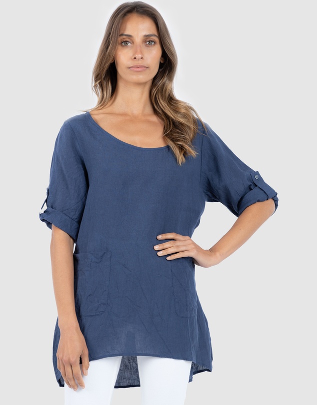 CAMIXA - Federica Linen Tunic Top
