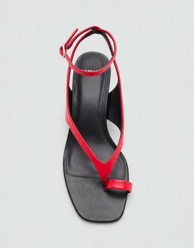 M.N.G - Heeled Leather Sandals with Straps