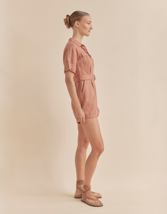 Amelius - Surreal Linen Playsuit