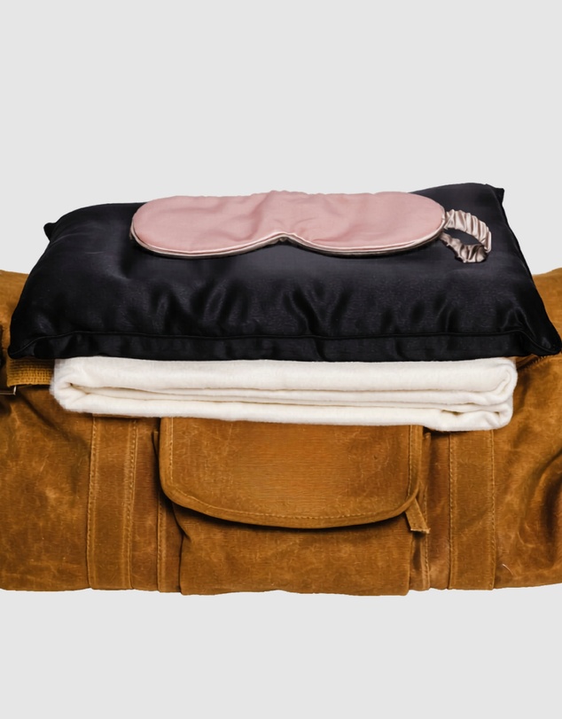 SILK MAGNOLIA - Silk Travel Pillow and Silk Pillowcase