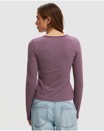 Cotton On - Longline Crew Long Sleeve Top