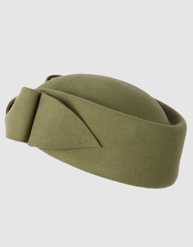 Max Alexander - Felt Olive Pillbox Hat