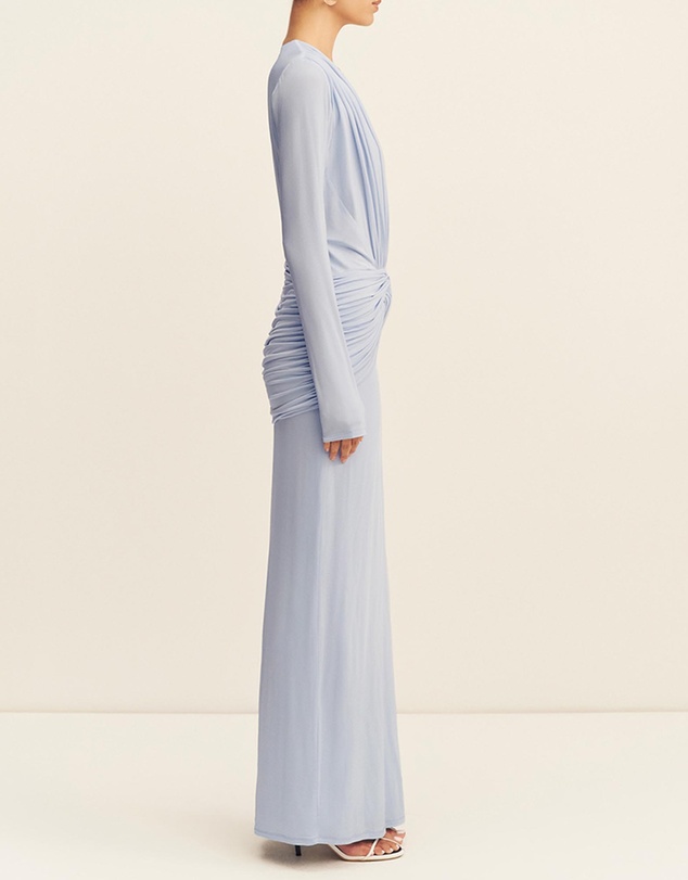 Shona Joy - Miro Long Sleeve Plunged Maxi Dress