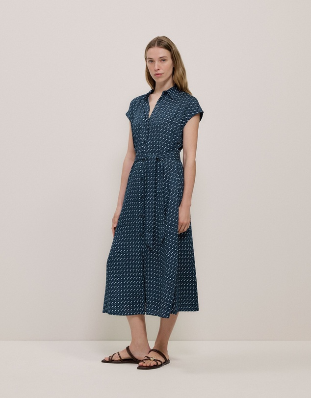 Trenery - Cavelle Cap Sleeve Shirt Dress in Night Sky