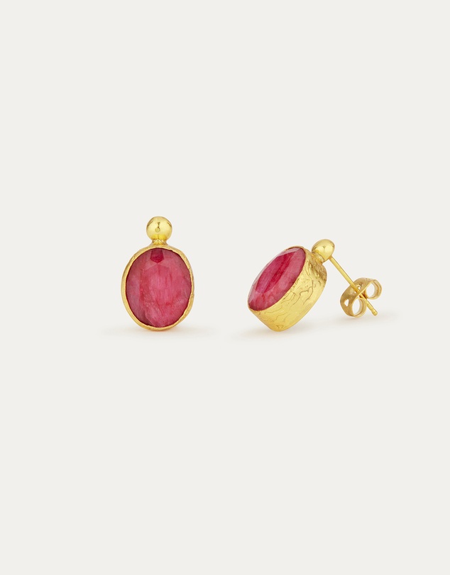 Ottoman Hands - Siena Ruby Stud Earrings