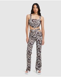 Neon Hart - Tammy Swirl Print Tie Back Bodice