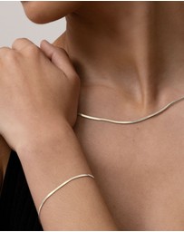 SAINT VALENTINE - Sphinx 2mm Snake Chain Bracelet - Silver