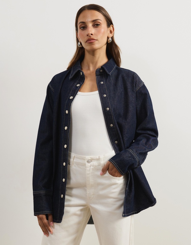 Atmos&Here - Romy Oversized Denim Shirt