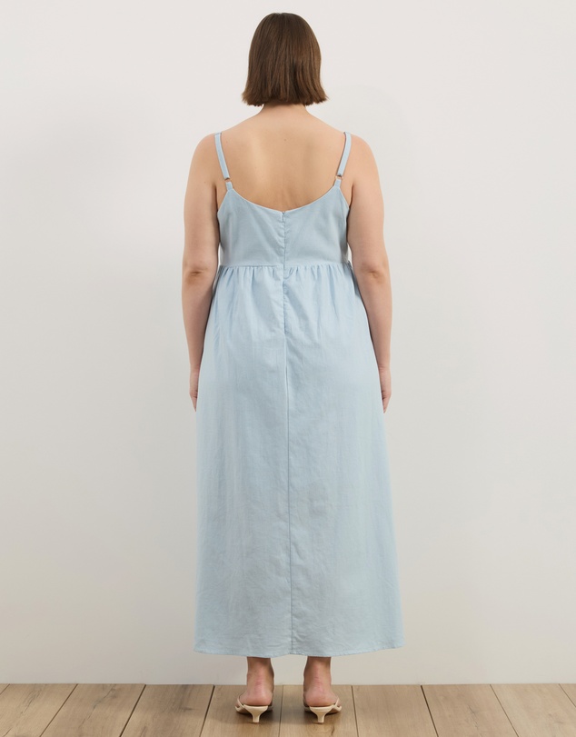 Atmos&Here Curvy - Alex Linen Blend Empire Waist Midi Dress
