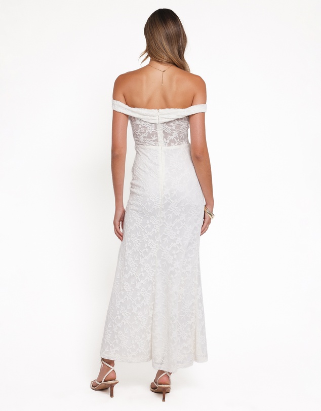 Petal & Pup - Pascha Off Shoulder Lace Maxi Dress - White