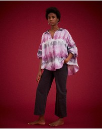 KINGA CSILLA - Purple Wave Chalm Shirt