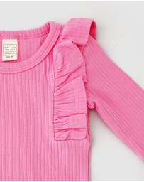 WITH LOVE FOR KIDS - Shimmy Wide Ribbed Long Sleeve Onesie - Babies