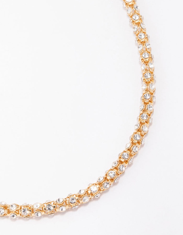 Lovisa - Gold Plated Diamante Fireball Chain Necklace