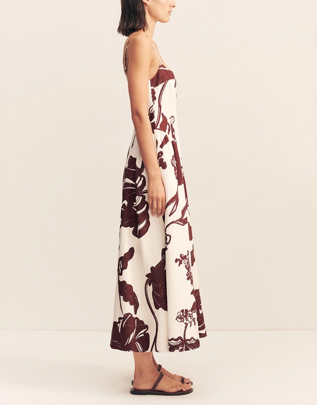 Shona Joy - Emmett Square Neck Panelled Midi Dress