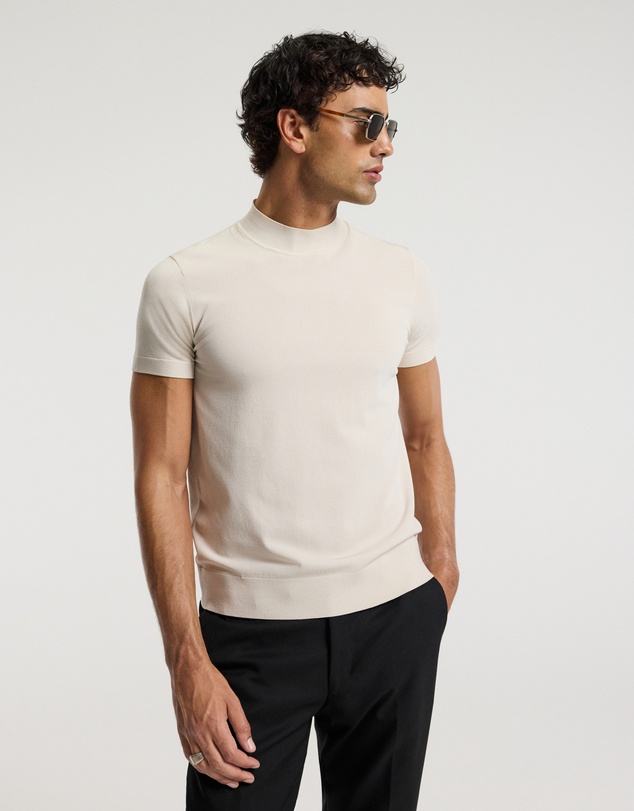 Calibre - Slim Tech Knit T-shirt Parchment