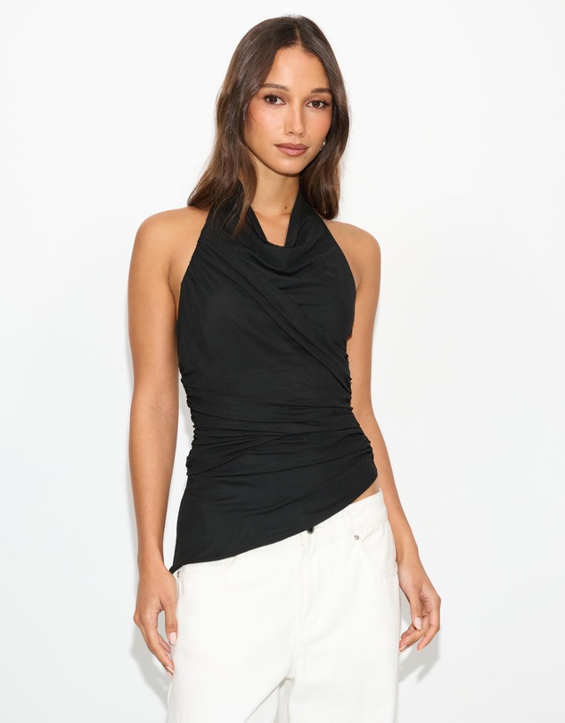 Dazie - Esme Layered Mesh Halter Top