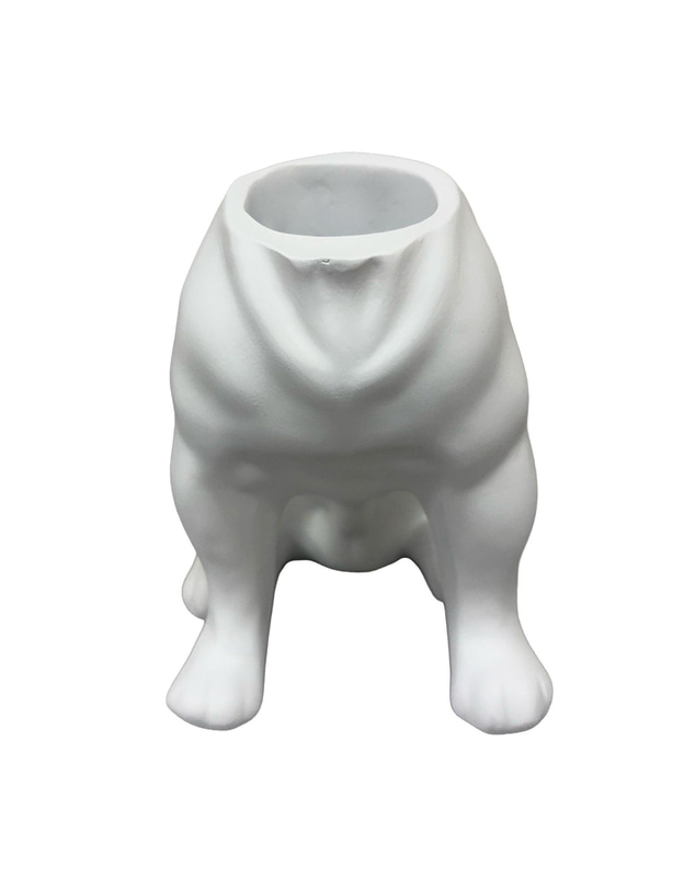 Urban Attitude - Urban Attitude Maggie Bulldog Planter - Matte White