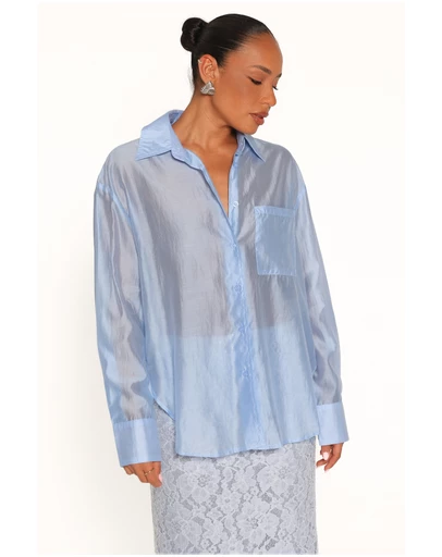 Petal & Pup - Alvine Sheer Shirt - Sky Blue