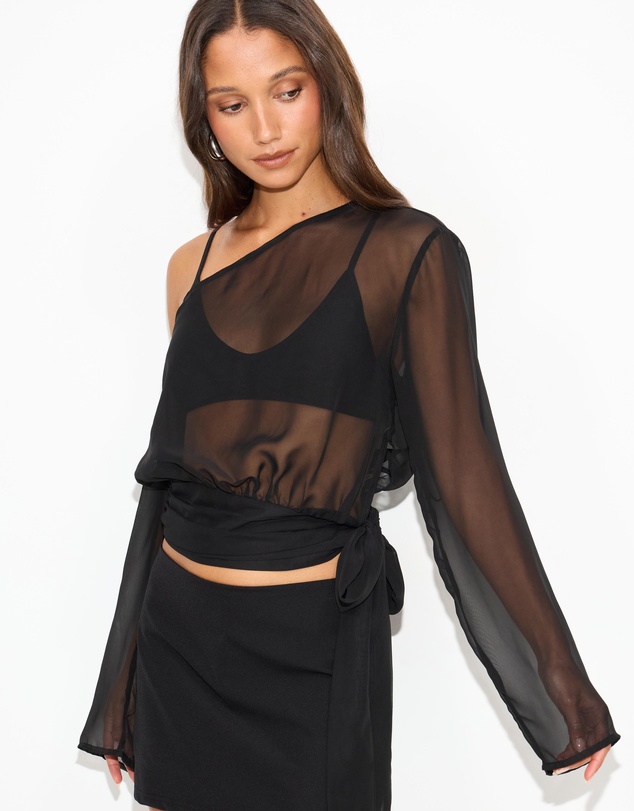 Dazie - Nessa Off Shoulder Chiffon Top