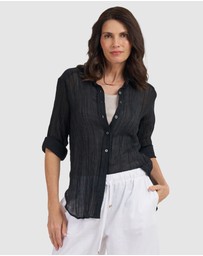CAMIXA - Crinkle Oversized Linen Shirt