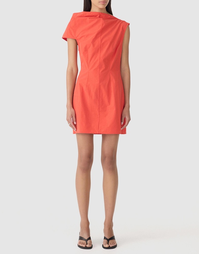 Bassike - Crushed Cotton Shoulder Dress