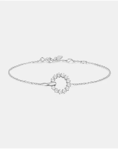 Ania Haie - Silver Interlinked Circles Pave Bracelet