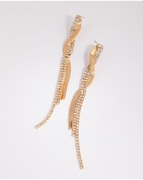 Lovisa - Gold Flat Snake & Cup Chain Drop Earrings