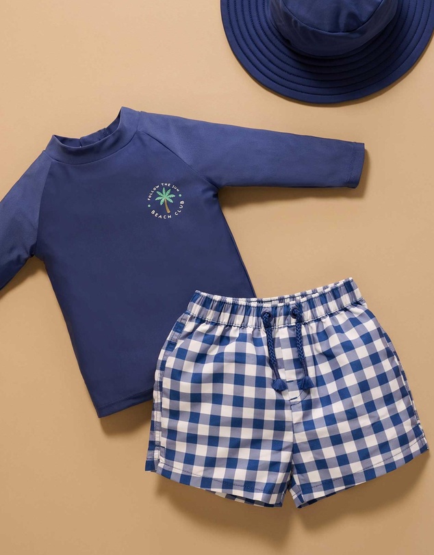 Purebaby - Board Short & Rashie Set- Kids-Babies