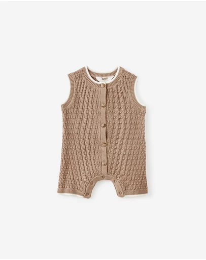 Cotton On Kids - Baby Organic Knit Sleeveless Playsuit
