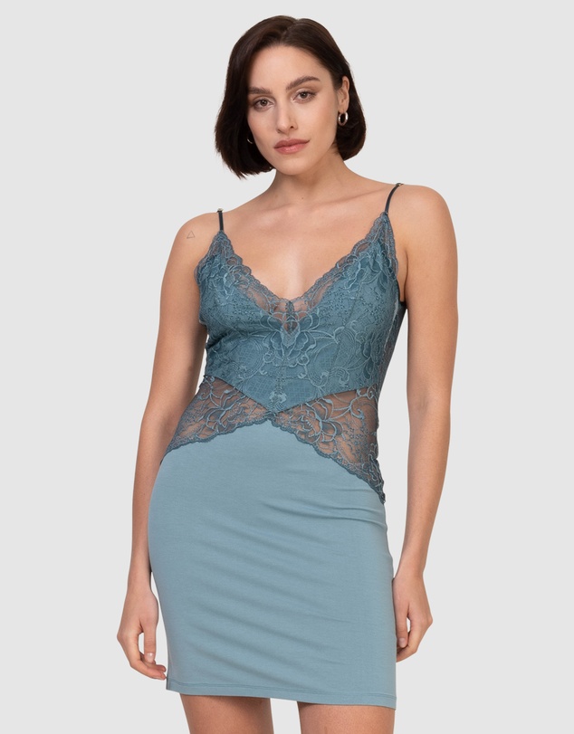 Oh!Zuza - V Neck Viscose & Lace Chemise