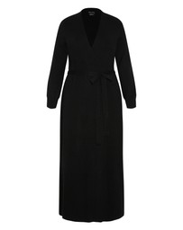 City Chic - Plus size Goldie Longline Cardigan - black