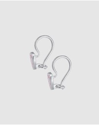 Elli Jewelry - Earrings Children Heart Love Crystals Pink 925 Sterling Silver